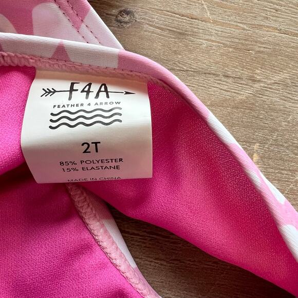 F4A Feather 4 Arrow Pink Blossom Heart Bikini swimsuit Swim Toddler 2T Brand New - Picture 4 of 5